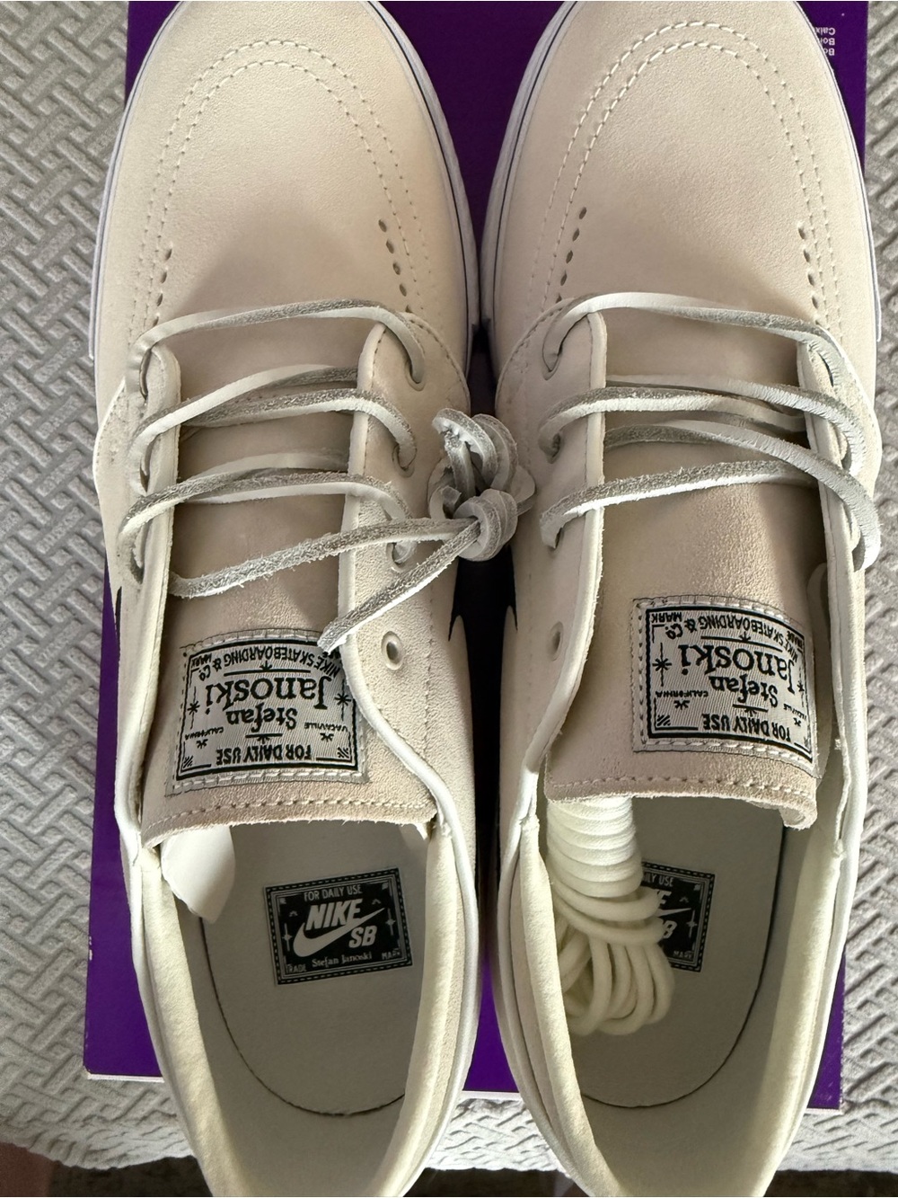 Nike SB Zoom Stefan Janoski OG+ - Cream and Black Canvas Skate Shoes - Picture 3 of 7